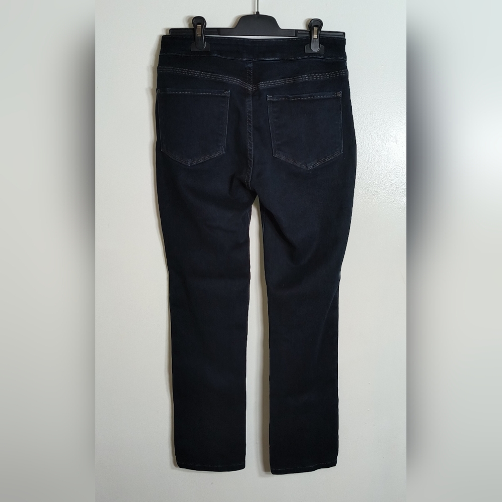 NYDJ 6 Petite Lift Tuck Indigo Blue Dark Wash Jeggings Made in USA Skinny Jeans - Picture 2 of 16